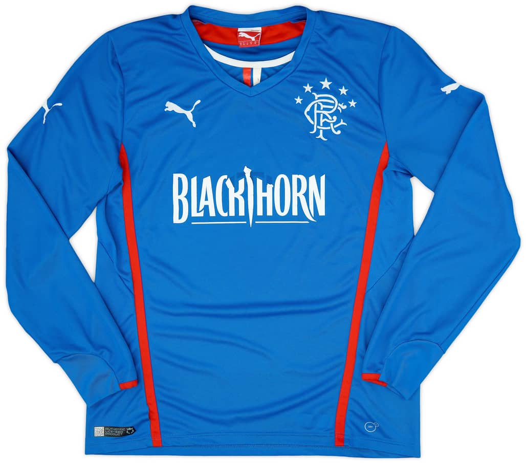 2013-14 Rangers Home L/S Shirt - 4/10 - (M)