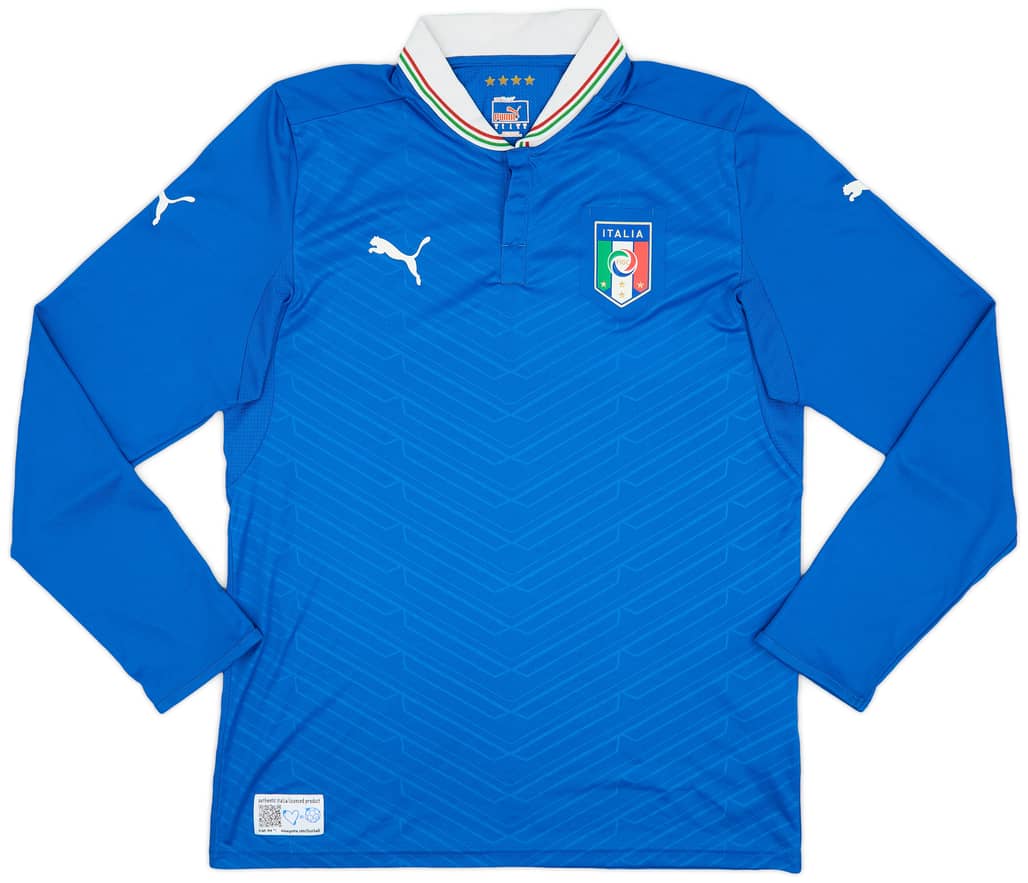 2012-13 Italy Home L/S Shirt - 8/10 - (L)