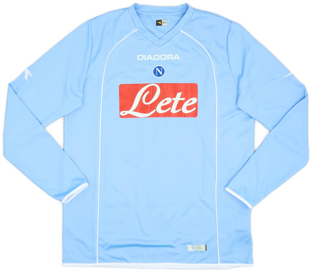 2006-07 Napoli Home L/S Shirt - 8/10 - (XXL)