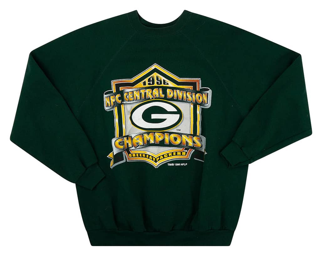 古典 Central NFC Packers Bay Green 1996 Division Sweat Champions トップス