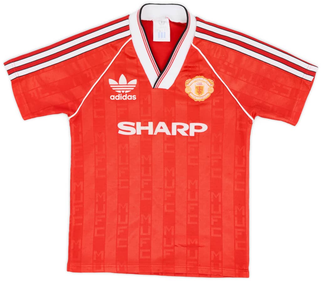 1988-90 Manchester United Home Shirt - 6/10 - (S.Boys)