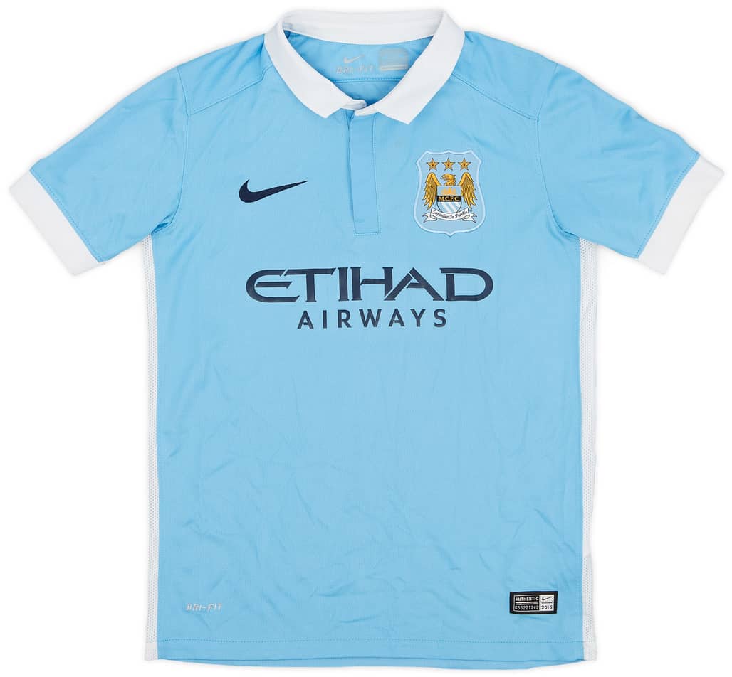 2015-16 Manchester City Home Shirt - 7/10 - (M.Boys)