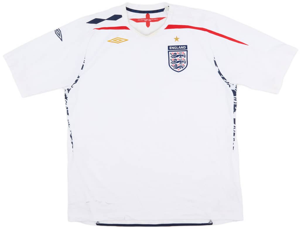 2007-09 England Home Shirt - 4/10 - (XXL)