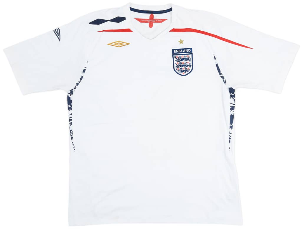 2007-09 England Home Shirt - 7/10 - (XL)