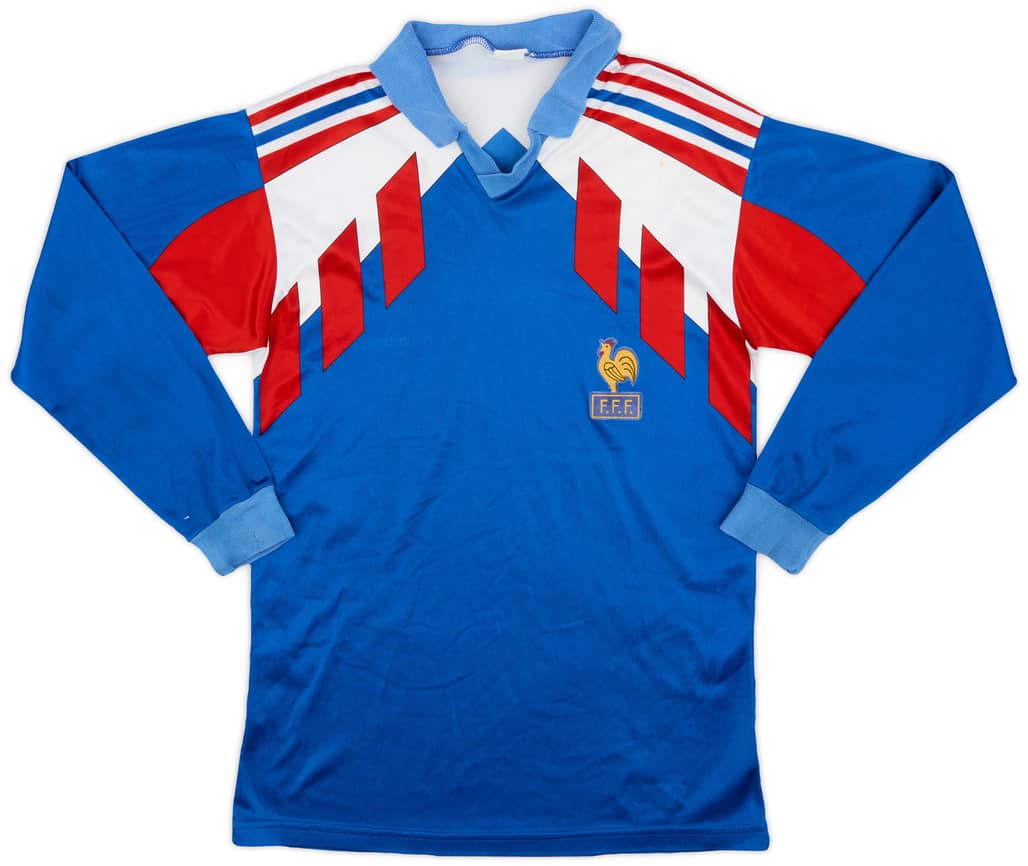 1990-92 France Home L/S Shirt - 5/10 - (S)