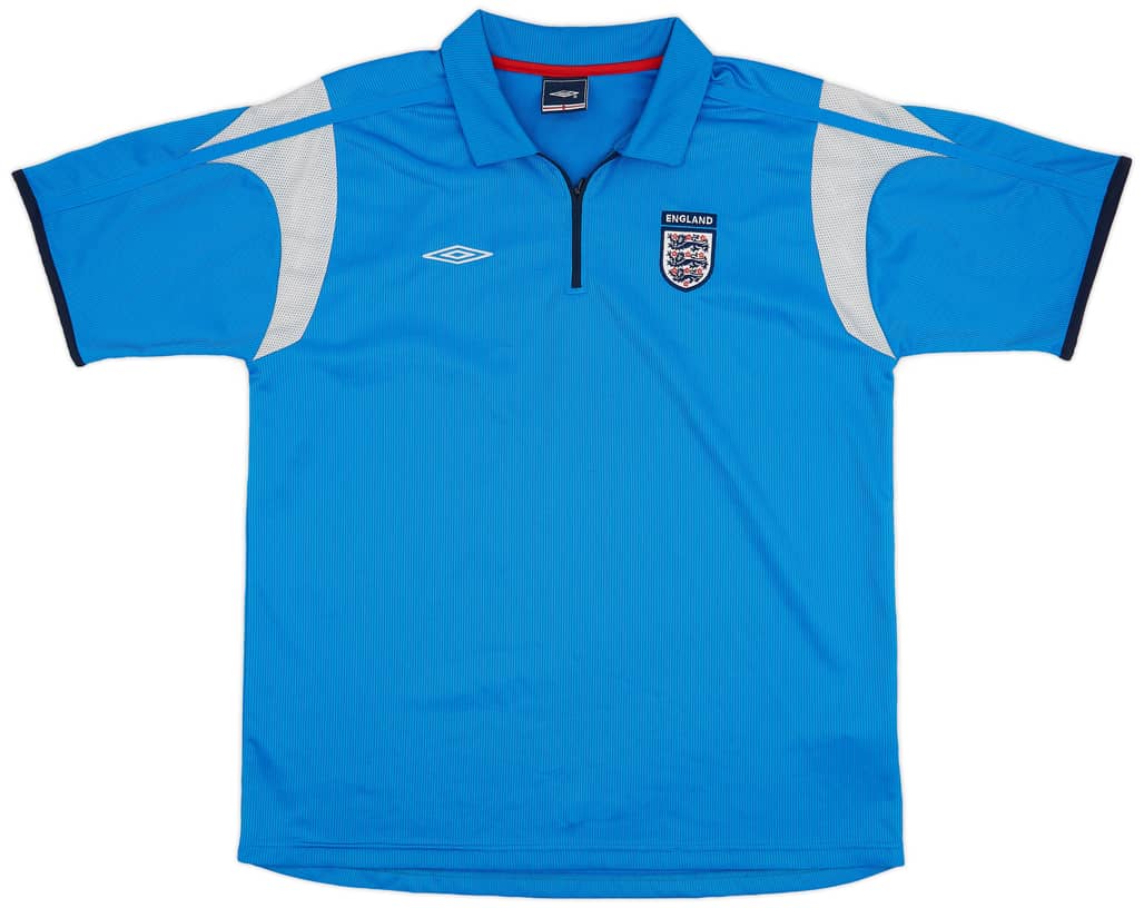2004-06 England Umbro 1/4 Zip Polo Shirt - 8/10 - (L)