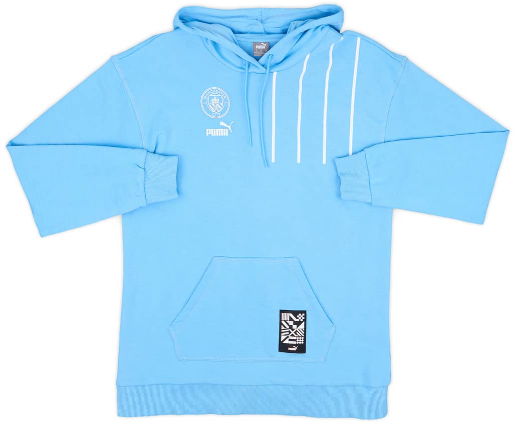2021-22 Manchester City Puma Hooded Sweat Top - 7/10 - (S)