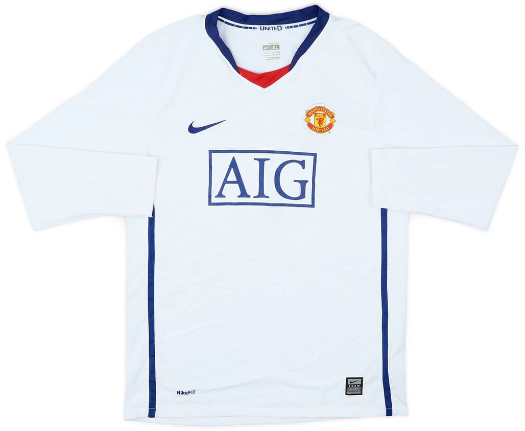2008-10 Manchester United Away L/S Shirt - 8/10 - (XL.Boys)
