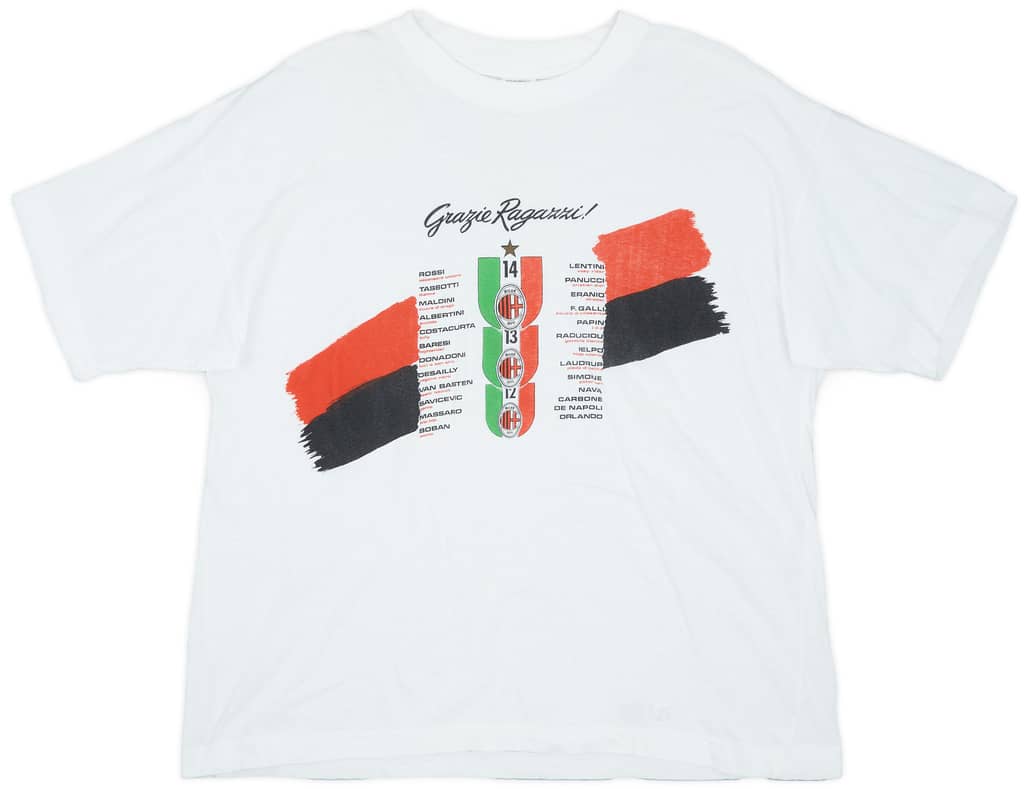 1991-94 AC Milan Graphic Tee - 8/10 - (XL)