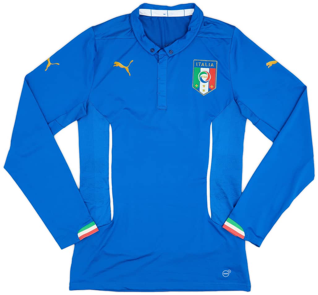 2014-15 Italy Authentic Home L/S Shirt - 9/10 - (XXL)