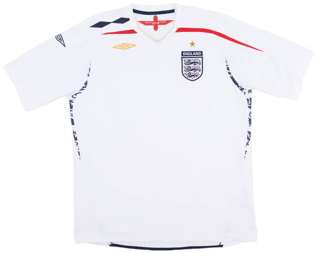 2007-09 England Home Shirt - 6/10 - (XL)