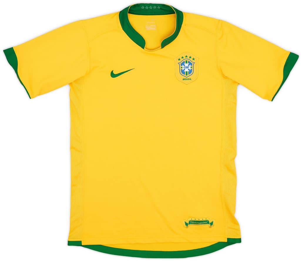 2006-08 Brazil Home Shirt - 8/10 - (L.Boys)