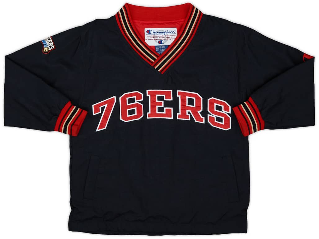 1997-99 Philadelphia 76ers Champion Pullover Windbreaker Jacket - 9/10 - (M.Boys)