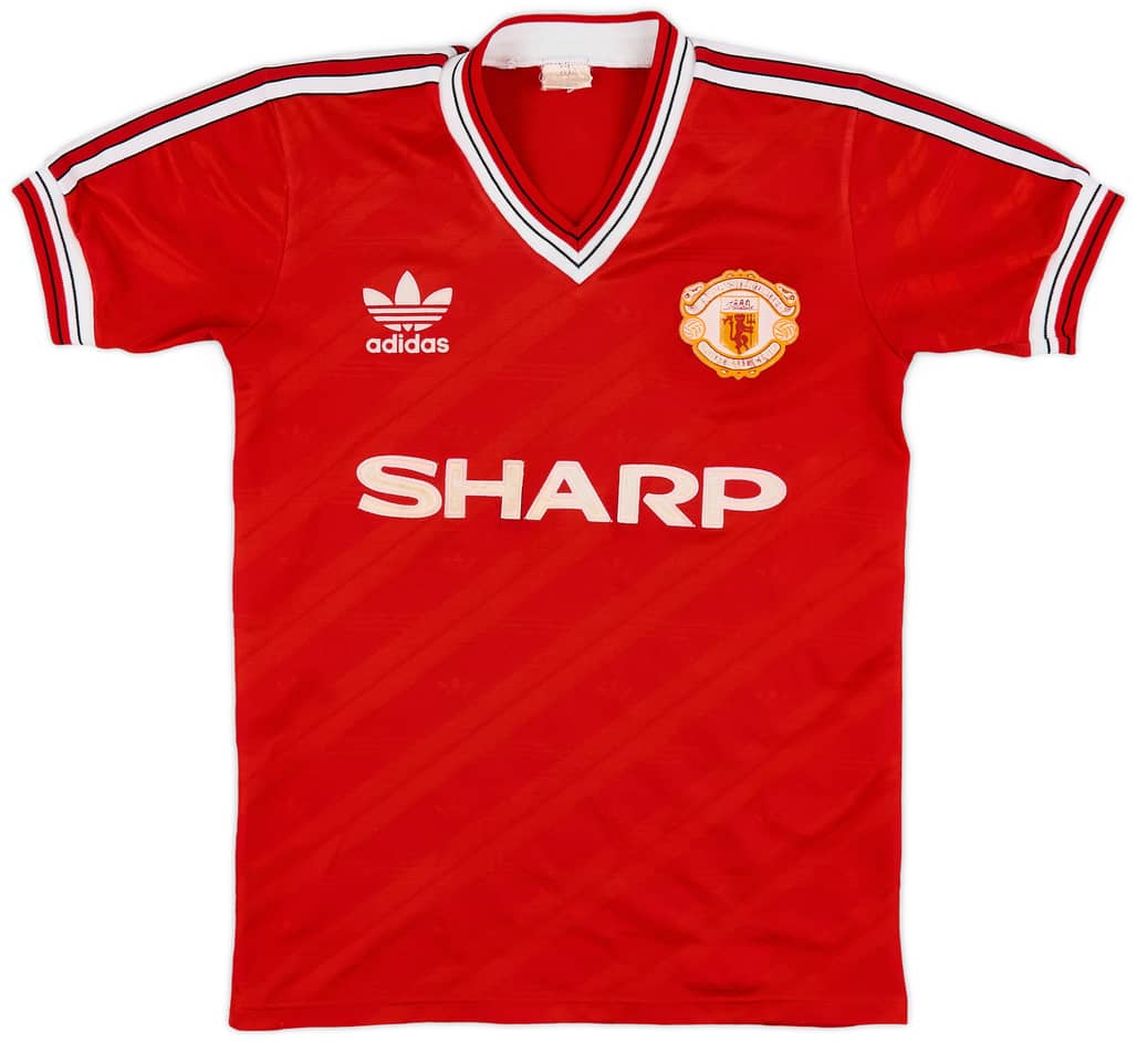 1986-88 Manchester United Home Shirt - 6/10 - (S.Boys)