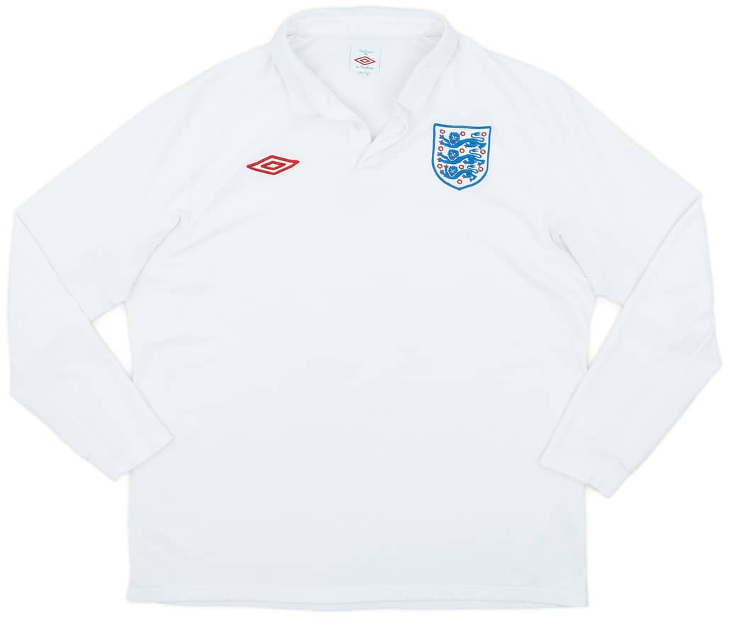 2009-10 England Home L/S Shirt - 9/10 - (XL)