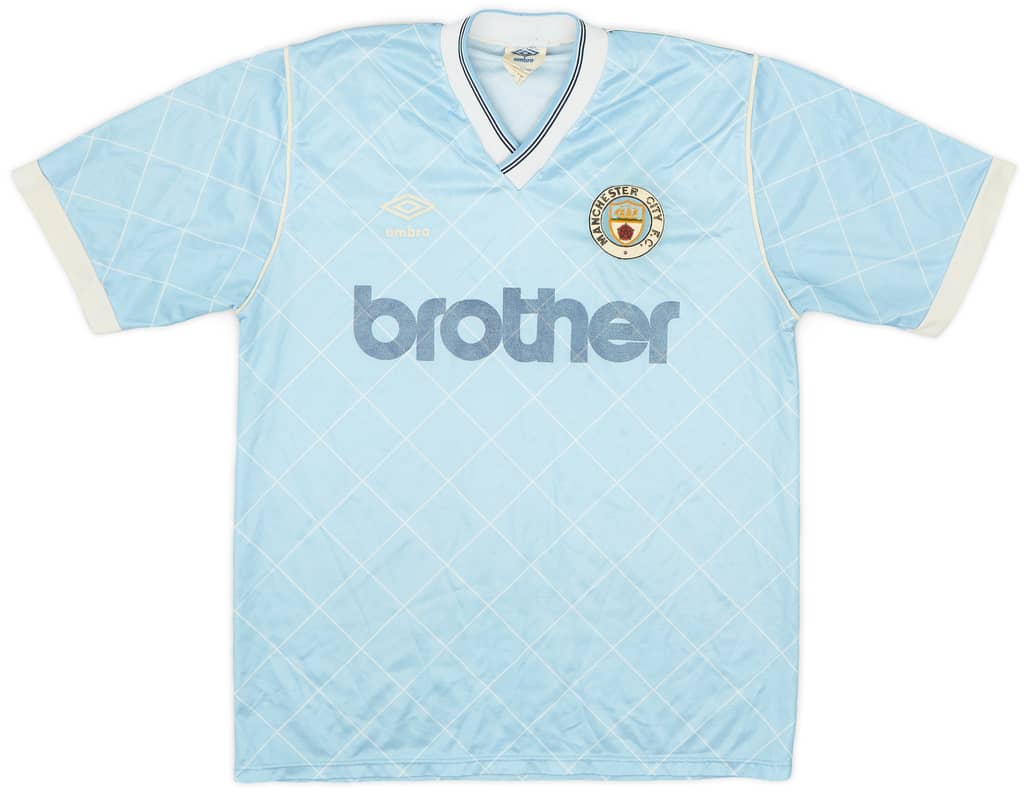1987-89 Manchester City Home Shirt - 7/10 - (S)