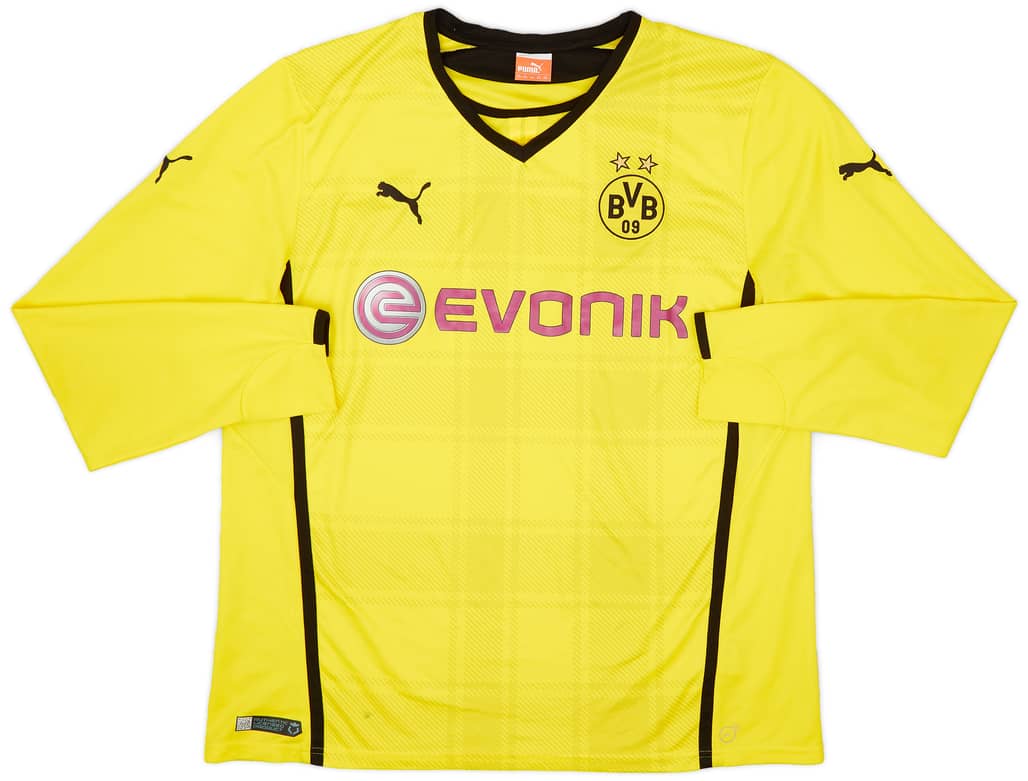 2013-14 Borussia Dortmund Home L/S Shirt - 7/10 - (XXL)