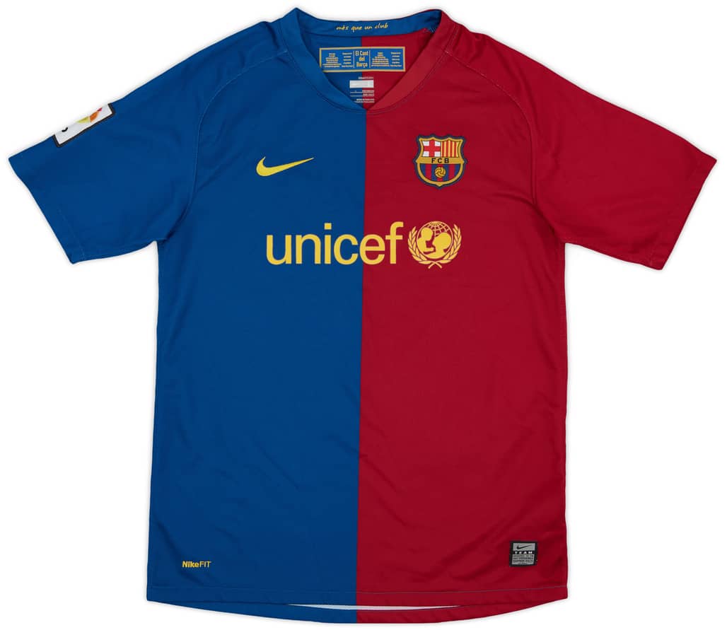2008-09 Barcelona Home Shirt - 8/10 - (L.Boys)