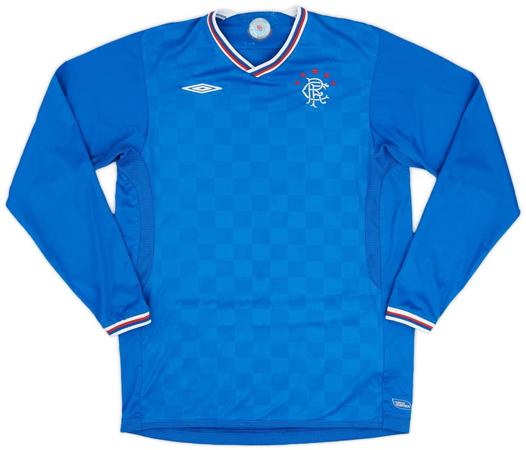 2009-10 Rangers Home L/S Shirt - 9/10 - (XL.Boys)