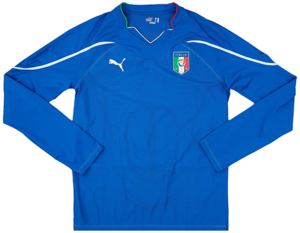 2010-12 Italy Home L/S Shirt - 8/10 - (XXL)