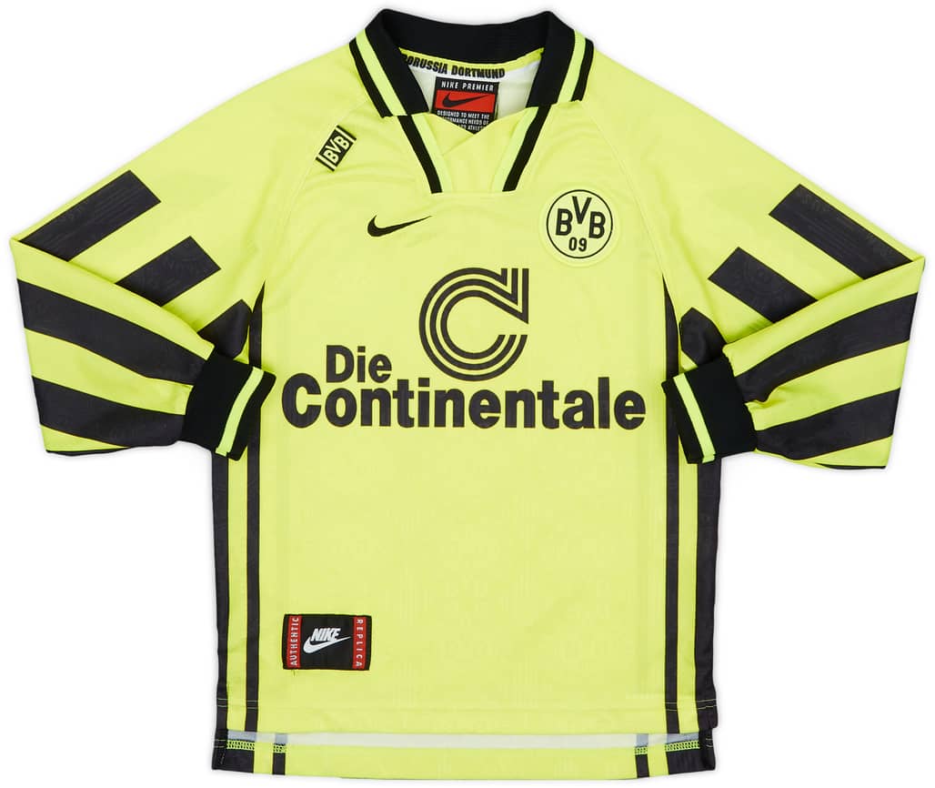 1996-97 Borussia Dortmund Home L/S Shirt - 8/10 - (S.Boys)