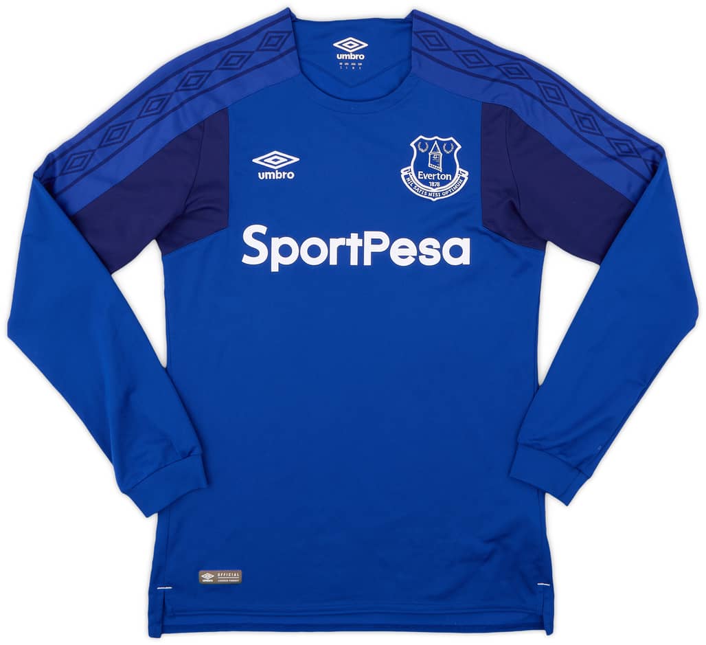 2017-18 Everton Home L/S Shirt - 9/10 - (S)