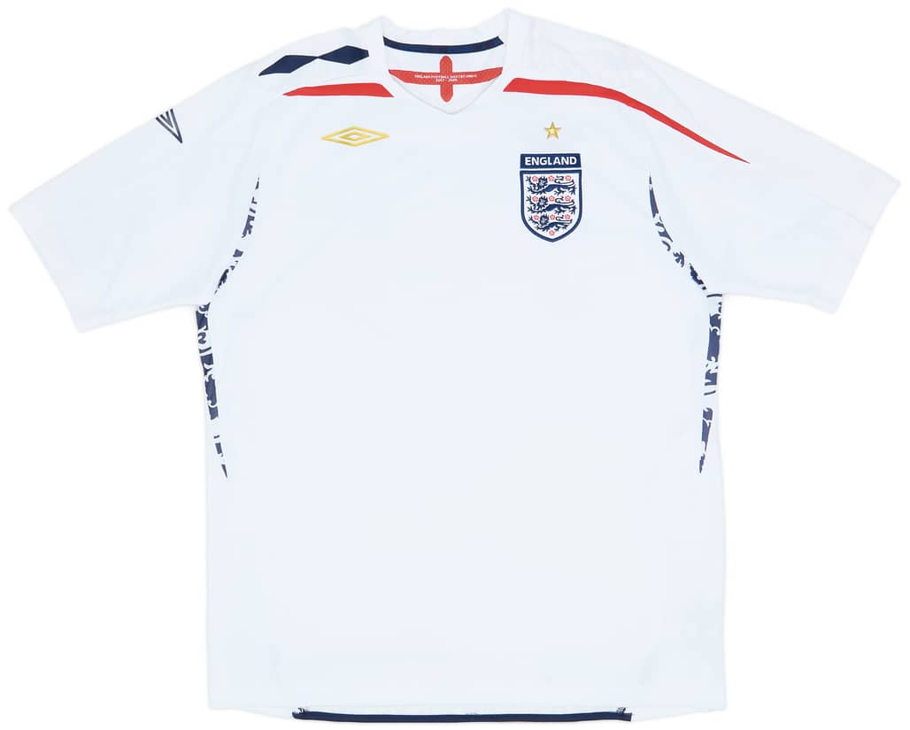 2007-09 England Home Shirt - 8/10 - (XL)