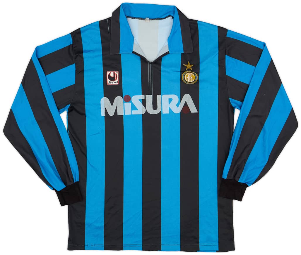 1990-91 Inter Milan Home L/S Shirt - 5/10 - (M)