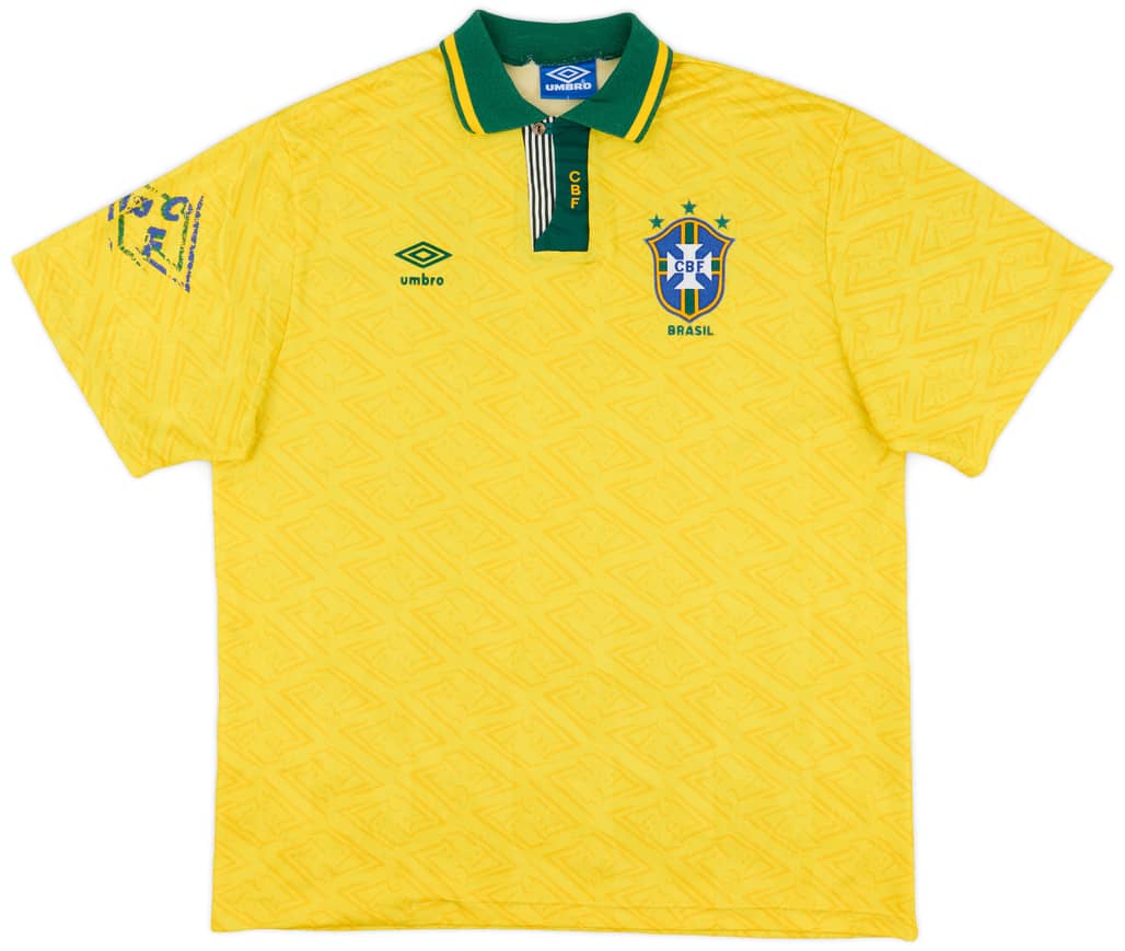 1991-93 Brazil Home Shirt - 7/10 - (L)