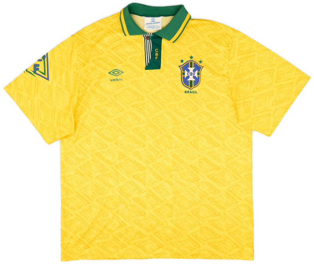 1991-93 Brazil Home Shirt - 6/10 - (XXL)