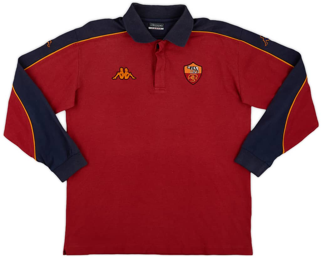 2000-01 Roma Kappa Polo L/S Shirt - 8/10 - (L)