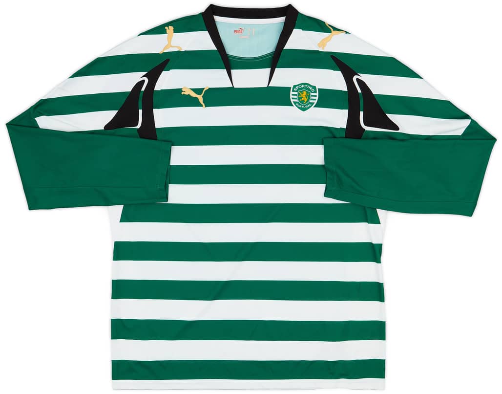 2007-08 Sporting CP Home L/S Shirt - 9/10 - (XL)