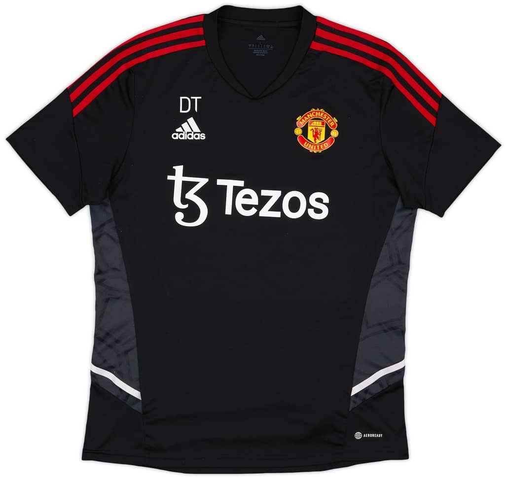 2022-23 Manchester United Staff Issue adidas Training Shirt 'DT' - 9/10 - (L)