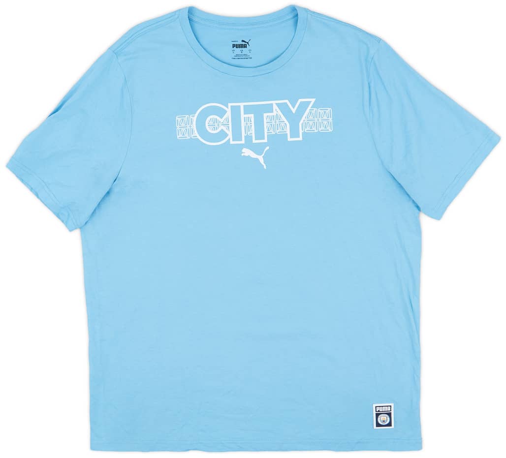 2021-22 Manchester City Puma Cotton Tee - 9/10 - (L)