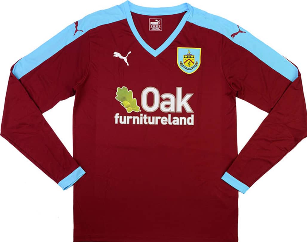2015-16 Burnley Home L/S Shirt - 6/10 - (S)
