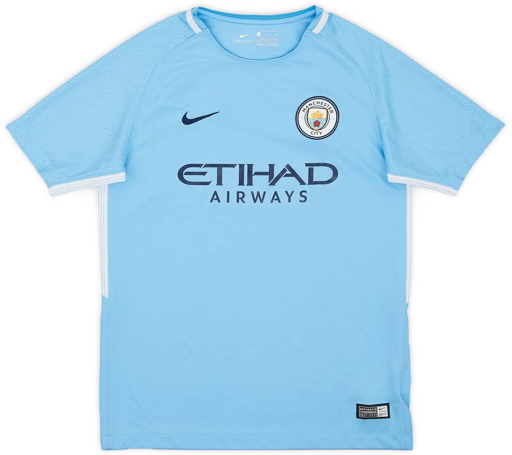 2017-18 Manchester City Home Shirt - 8/10 - (L.Boys)