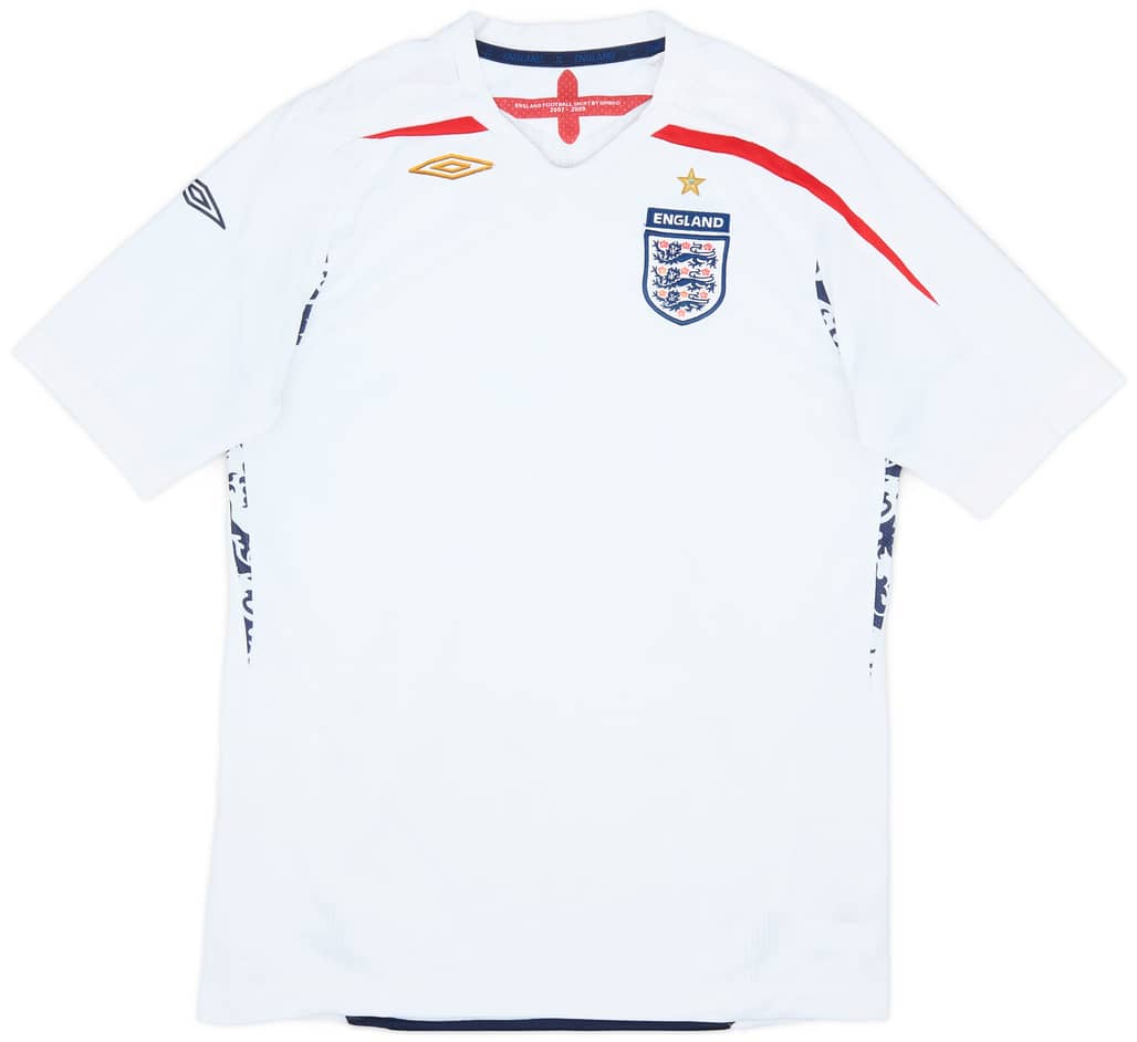 2007-09 England Home Shirt - 6/10 - (XL.Boys)