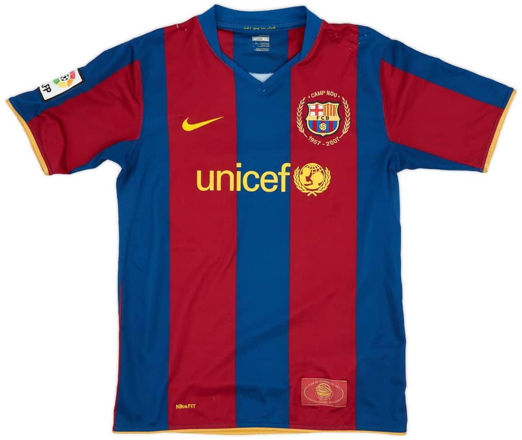 2007-08 Barcelona Home Shirt - 5/10 - (XL.Boys)