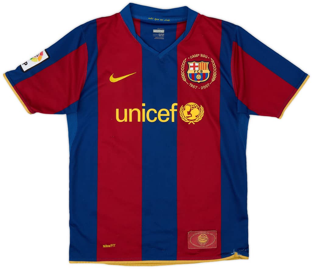 2007-08 Barcelona Home Shirt - 6/10 - (L.Boys)