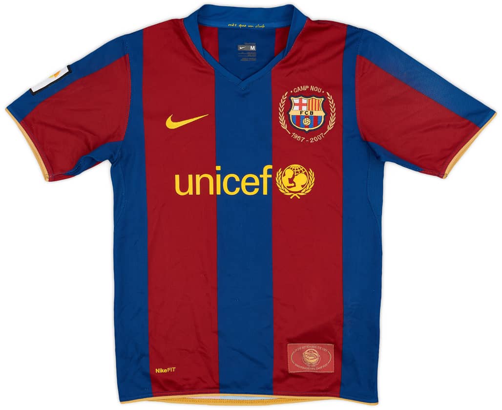 2007-08 Barcelona Home Shirt - 9/10 - (M.Boys)