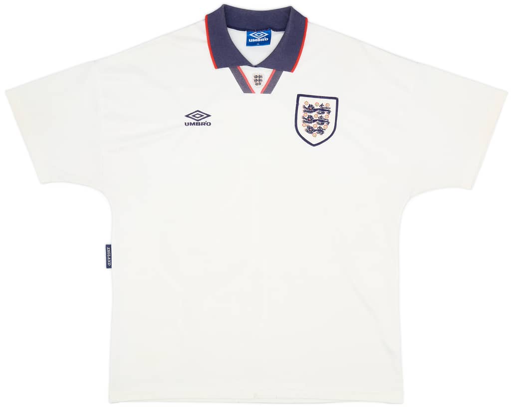 1993-95 England Home Shirt - 5/10 - (XL)