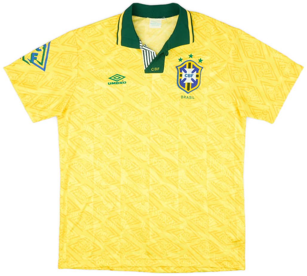 1991-93 Brazil Home Shirt - 6/10 - (L)
