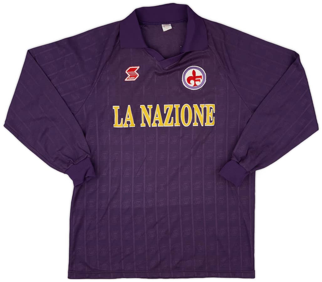 1987-89 Fiorentina Home L/S Shirt - 9/10 - (L)