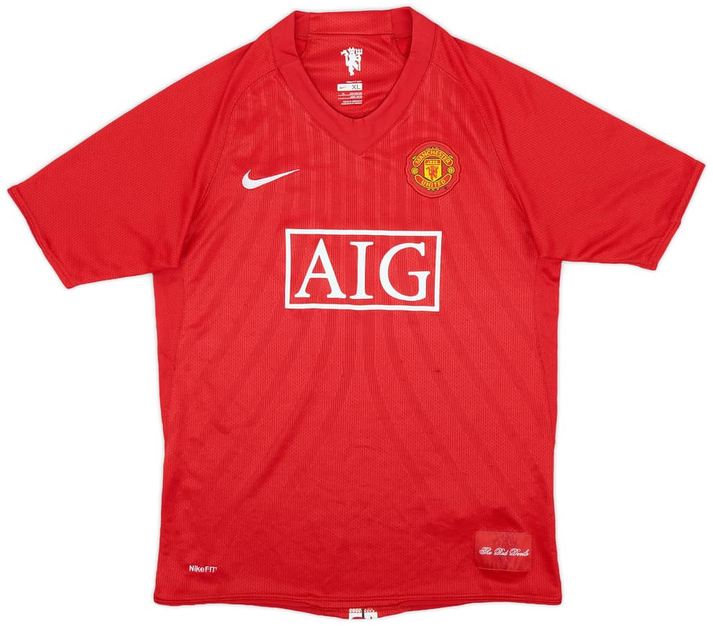 2007-09 Manchester United Home Shirt - 5/10 - (XL.Boys)
