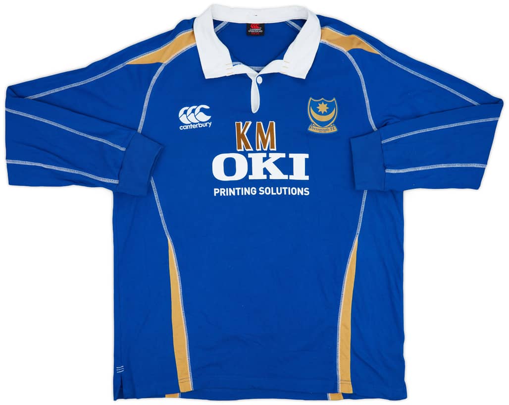 2008-09 Portsmouth Staff Issue Canterbury Polo L/S Shirt KM - 8/10 - (XXL)