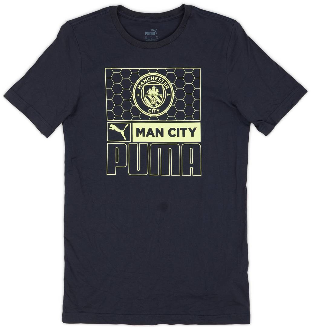 2021-22 Manchester City Puma Graphic Tee - 9/10 - (XS)