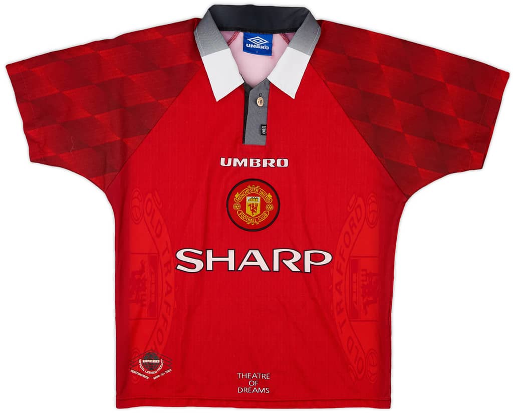 1996-98 Manchester United Home Shirt - 9/10 - (Y)