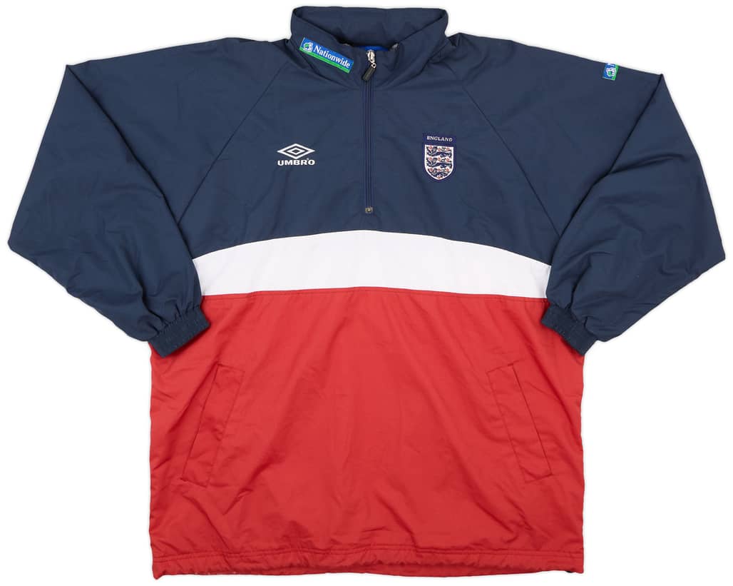 2000-02 England Umbro 1/4 Zip Rain Jacket - 8/10 - (M)