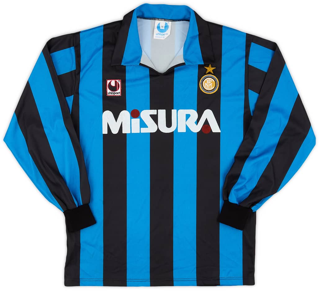 1990-91 Inter Milan Home L/S Shirt - 8/10 - (M)
