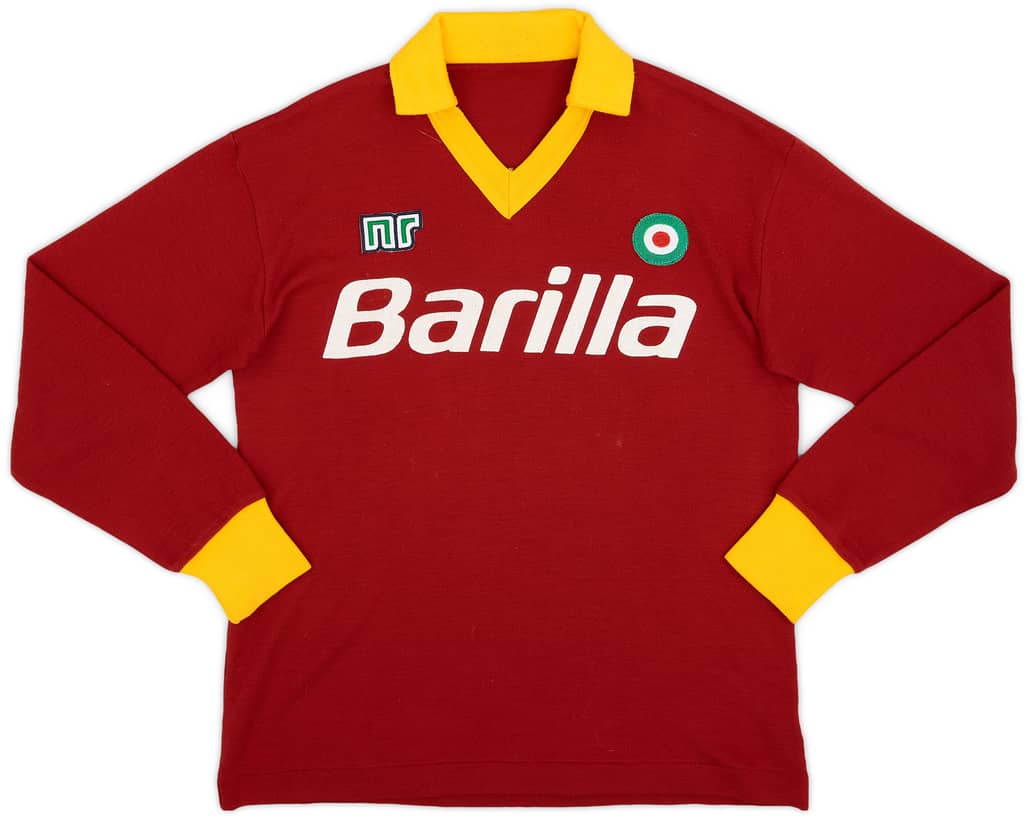 1986-87 Roma Home L/S Shirt - 8/10 - (M)